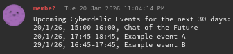 Events Message Example